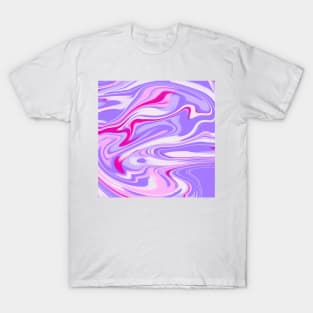 Purple pink acrylic marble art design T-Shirt